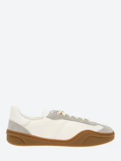 Discount - Bar M Lace-Up Sneakers in White and Brown Sneakers