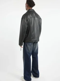 Discount - Biker Leather Jacket in Outerwear