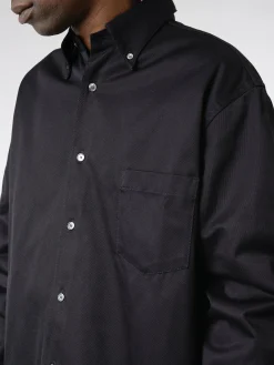 Outlet - Button-Up Overshirt in Black Outerwear
