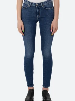Clearance - Climb Skinny Fit Jeans in Mid Blue Women Pants | Denim