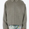 Discount - Doverio Double Wool Zipper Jacket in Grey Melange Outerwear