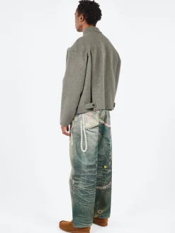 Discount - Doverio Double Wool Zipper Jacket in Grey Melange Outerwear