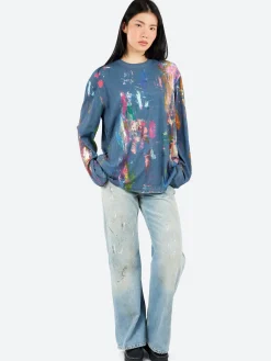 Hot - Edden U Paint T-Shirt in Blue and Multi Women Tops & Blouses | T-Shirts