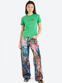 New - Etza Business Card T-Shirt in Bright Green Women Tops & Blouses | T-Shirts