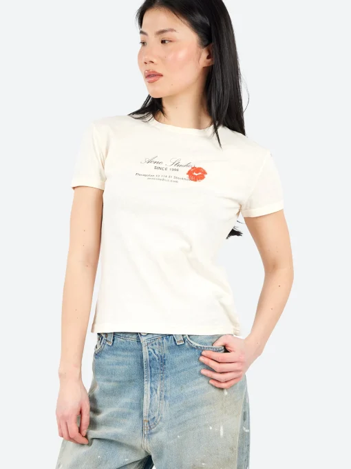 Fashion - Etza Business Card T-Shirt in Pearl Grey Women Tops & Blouses | T-Shirts