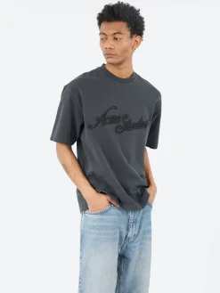 Online - Exford U Pique Tourist Logo T-Shirt in Faded Black Women T-Shirts | Tops & Blouses