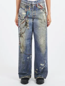 Best - 1981F Baggy Fit Jeans in Mid Blue Women Pants | Overalls & Jumpsuits
