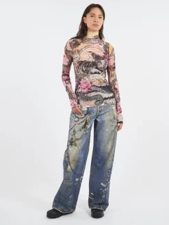 Best - 1981F Baggy Fit Jeans in Mid Blue Women Pants | Overalls & Jumpsuits