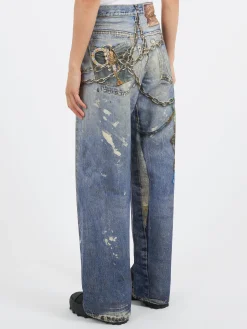 Best - 1981F Baggy Fit Jeans in Mid Blue Women Pants | Overalls & Jumpsuits