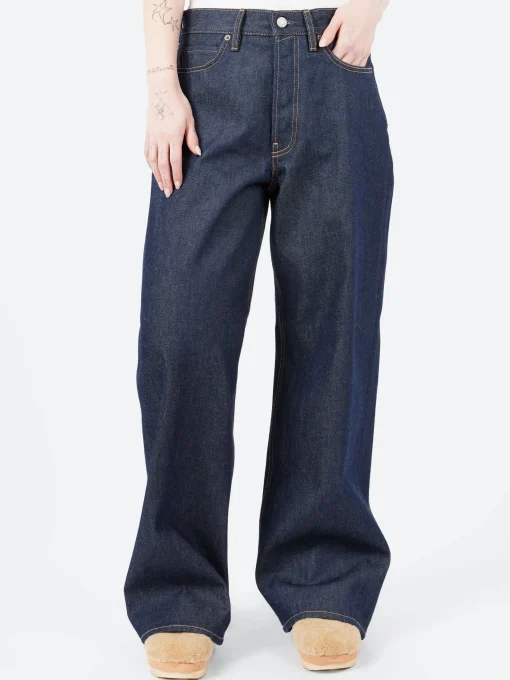Fashion - 1981F Baggy Fit Jeans in Indigo Blue Women Pants | Overalls & Jumpsuits