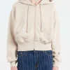 Clearance - Felly H Gothic Logo Zip Up in Faded Grey Women Tops & Blouses | Sweatshirts