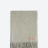 Outlet - Fringe Wool Scarf in Light Grey Melange Women Scarves | Scarves