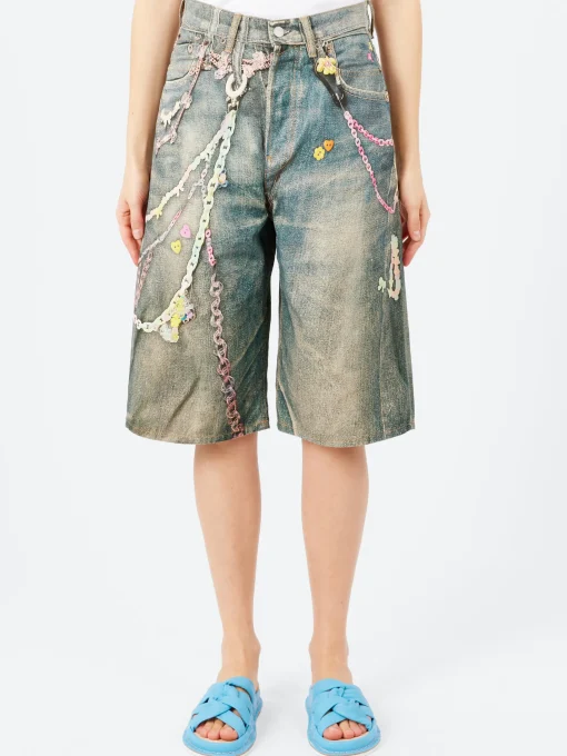Discount - Judda Denim Shorts in Mid Blue Shorts | Denim