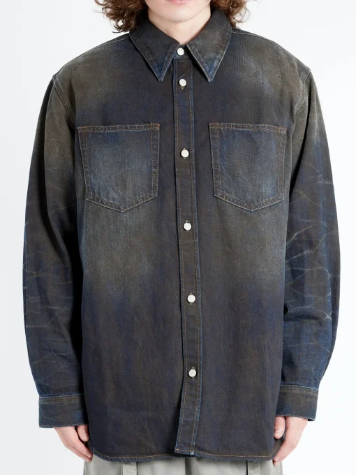 Sale - Karto U Darkside Denim Shirt in Dark Blue Button-Ups