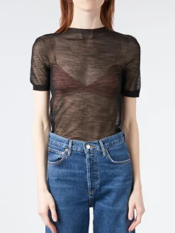 Sale - Kemon Sheer Knit T-Shirt in Women Tops & Blouses | T-Shirts