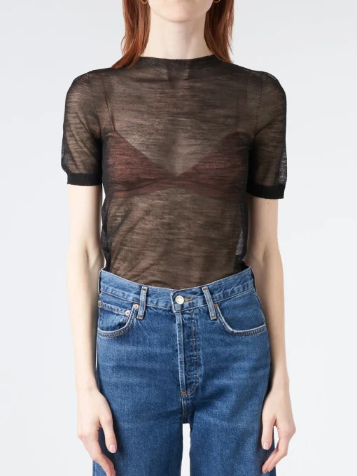 Sale - Kemon Sheer Knit T-Shirt in Women Tops & Blouses | T-Shirts