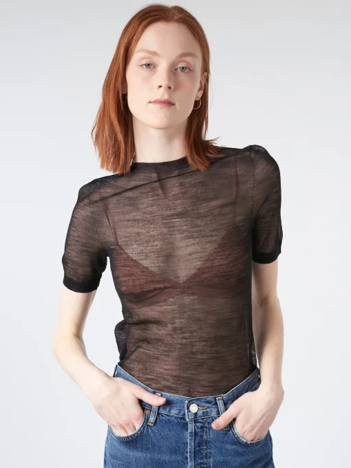 Sale - Kemon Sheer Knit T-Shirt in Women Tops & Blouses | T-Shirts