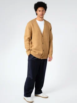 Outlet - Korval New Cardigan in Camel Brown Knitwear