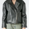 Sale - Lilket Sanded Leather Biker Jacket in Women Outerwear