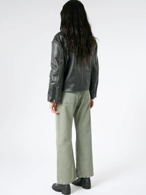 Sale - Lilket Sanded Leather Biker Jacket in Women Outerwear