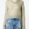 Clearance - Mohair Blend Jumper in Sage Green Women Tops & Blouses | Knitwear