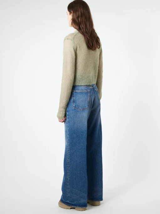 Clearance - Mohair Blend Jumper in Sage Green Women Tops & Blouses | Knitwear