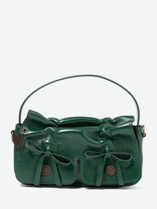 Outlet - Multipocket Micro Bag in Dark Green Women Bags | Belts
