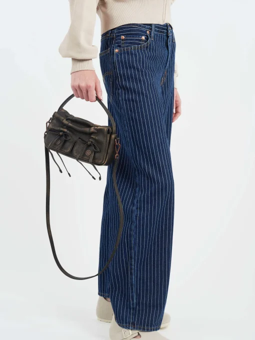 Best - Multipocket Micro Bag in Dark Brown and Beige Women Belts | Bags