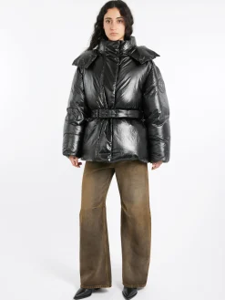 Online - Oksa Shiny Coated Puffer Jacket in Women Outerwear