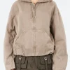 Fashion - Olido Heavy Twill Hoodie in Charcoal Grey Women Outerwear