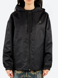 Sale - Ovitta Nylon Solid Jacket in Black Women Outerwear | Outerwear
