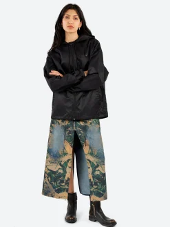 Sale - Ovitta Nylon Solid Jacket in Black Women Outerwear | Outerwear