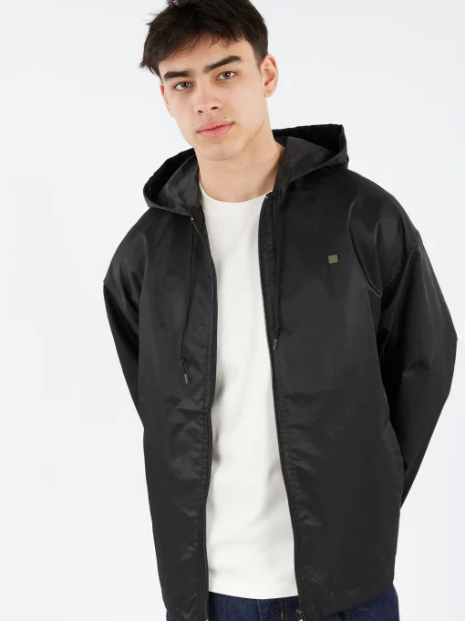 Sale - Ovitta Nylon Solid Jacket in Black Women Outerwear | Outerwear