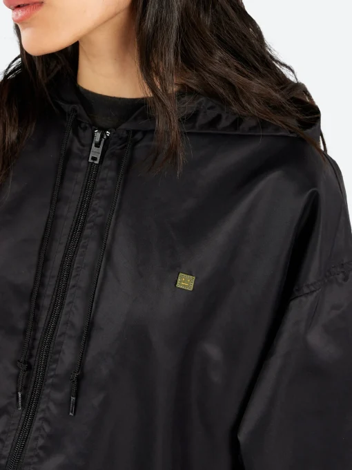 Sale - Ovitta Nylon Solid Jacket in Black Women Outerwear | Outerwear
