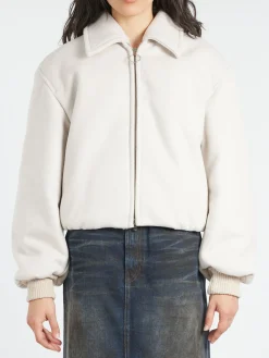 Outlet - Owella Wool Felt Bomber in Faded Grey Women Outerwear