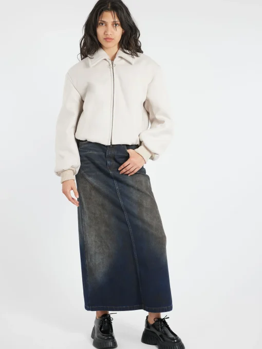 Outlet - Owella Wool Felt Bomber in Faded Grey Women Outerwear
