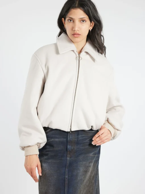 Outlet - Owella Wool Felt Bomber in Faded Grey Women Outerwear
