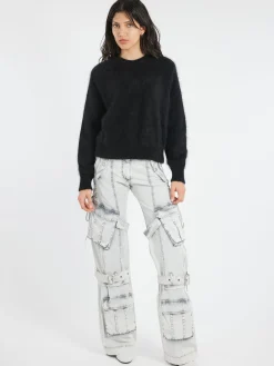 Outlet - Pemmilon Cotton Cargo Twill in Dusty White Women Pants