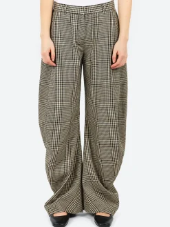 Online - Pevaya Steward Plaid Summer Tailored Trousers in Multi Brown Women Pants
