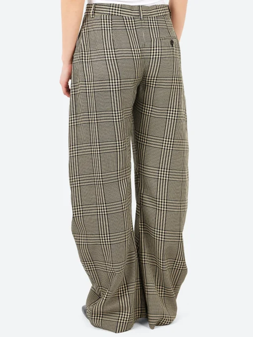 Online - Pevaya Steward Plaid Summer Tailored Trousers in Multi Brown Women Pants