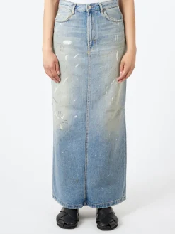 Fashion - Philo Trafalgar Denim Skirt in Light Blue Women Skirts