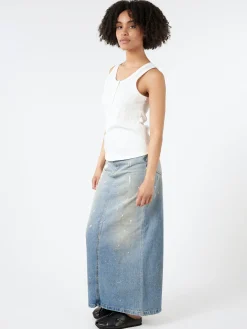 Fashion - Philo Trafalgar Denim Skirt in Light Blue Women Skirts