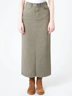 Hot - Philon Saxon Denim Skirt in Anthracite Grey Women Skirts | Denim