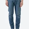 Discount - River Slim Tapered Jeans in Mid Blue Pants | Denim