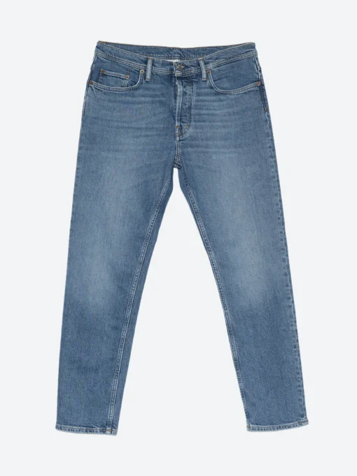 Discount - River Slim Tapered Jeans in Mid Blue Pants | Denim