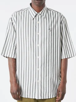 Online - Sandrok Stripe Button-Up Shirt in Black and White Button-Ups