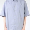 Best - Short Sleeve Button-Up in Dusty Blue Button-Ups