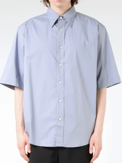Best - Short Sleeve Button-Up in Dusty Blue Button-Ups