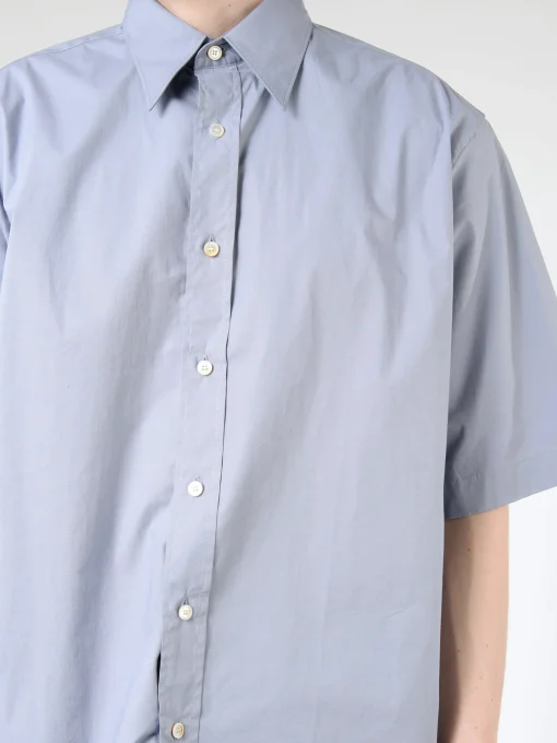 Best - Short Sleeve Button-Up in Dusty Blue Button-Ups