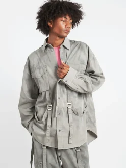 Best - Siguel Cotton Twill Shirt in Mid Grey Button-Ups